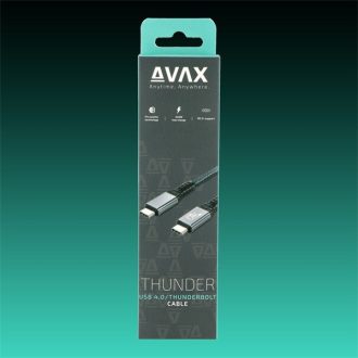   AVAX Töltőkábel, USB-C - USB-C, 5A, 240W/40Gbps, 1 méter, viharszürke