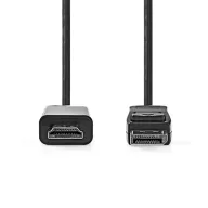  Nedis CCGL37100BK20 Displayport dugó - HDMI dugó kábel 1080p, 2m