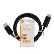   Nedis CCGL37100BK20 Displayport dugó - HDMI dugó kábel 1080p, 2m
