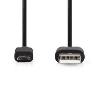   Nedis CCGL60500BK10 USB 2.0  USB-A dugó  - USB Micro-B dugó  10 W 480 Mbps, 1m