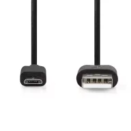   Nedis CCGL60500BK10 USB 2.0  USB-A dugó  - USB Micro-B dugó  10 W 480 Mbps, 1m