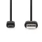 Nedis CCGL60500BK10 USB 2.0  USB-A dugó  - USB Micro-B dugó  10 W 480 Mbps, 1m