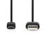Nedis CCGL60500BK10 USB 2.0  USB-A dugó  - USB Micro-B dugó  10 W 480 Mbps, 1m