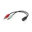 Nedis CAGB22160BK02 sztereo audio kábel, 2x 3,5 mm jack dugó - 3,5 mm sztereo jack aljzat, 0,20m