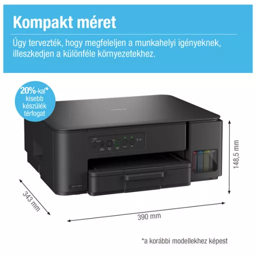 BROTHER Tintasugaras MFP NY/M/S DCP-T430W, A4, színes, 16 lap/perc, WiFi/USB, 6000x1200dpi, manuál duplex, 128MB