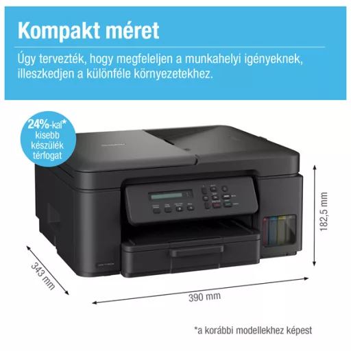 BROTHER Tintasugaras MFP NY/M/S DCP-T730W, színes, 16 lap/perc, WiFi/USB, 6000x1200dpi, ADF, duplex, 128MB