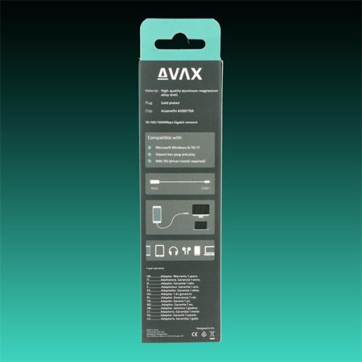 AVAX Átalakító adapter USB-C 3.2 - Ethernet Gigabit port
