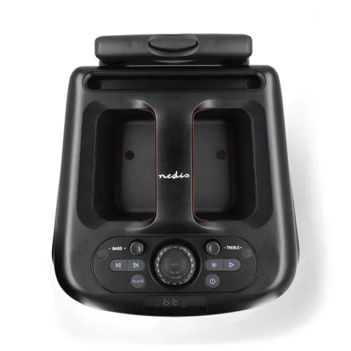 Nedis SPPT2480BK bluetooth hangszóró, hangfal, 2x 5.25" mélynyomó, 2 x 2" magassugárzó, 240W, 5 óra lejátszási idő, akku