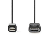   Nedis CCGL37400BK20 mini Displayport1.2 kábel, Display port dugó, 21.6 Gbps, 2m