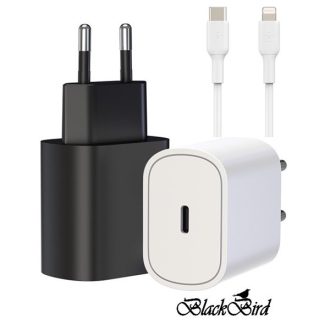   BLACKBIRD Hálózati Adapter T145 25W + Lightning kábel 1m, Fehér