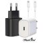 BLACKBIRD Hálózati Adapter T145 25W + Lightning kábel 1m, Fehér