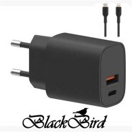   BLACKBIRD Hálózati Adapter T131 25W + Lightning kábel 1m, Fekete
