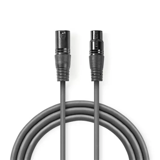 Nedis COTH15010GYO5 balanced/szimmetrikus félprofi XLR audio kábel,XLR dugó- aljzat, 0.5m, rugalmas