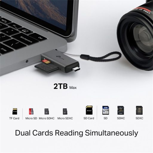 TP-LINK Kártya Olvasó USB 3.0 Type-C/A to SD & MicroSD 3.0, UA430D