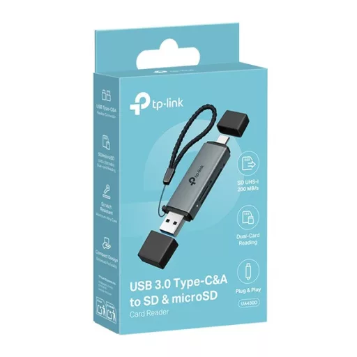 TP-LINK Kártya Olvasó USB 3.0 Type-C/A to SD & MicroSD 3.0, UA430D