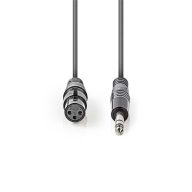   Nedis COTH15110GY15 balanced/szimmetrikus félprofi audio kábel, 6.35mm sztereo jack - 3p XLR aljzat, 1,5m