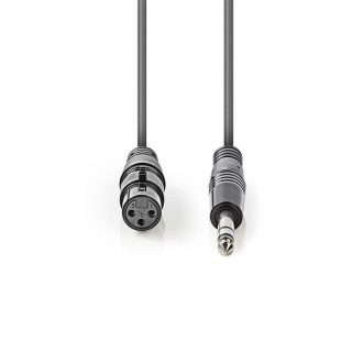   Nedis COTH15110GY15 félprofi audio kábel, 6.35mm sztereo jack - 3p XLR aljzat, 1,5m