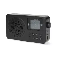   Nedis RDFM2225BK hordozható FM rádió, digitális hangolás, Bluetooth, Fejhallgató kimenet, Ébresztőóra, akkumulátor