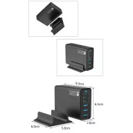   BLACKBIRD Hálózati Töltő GAN 135W 3xUSB-C 20W + 3xUSB 5V, Fekete
