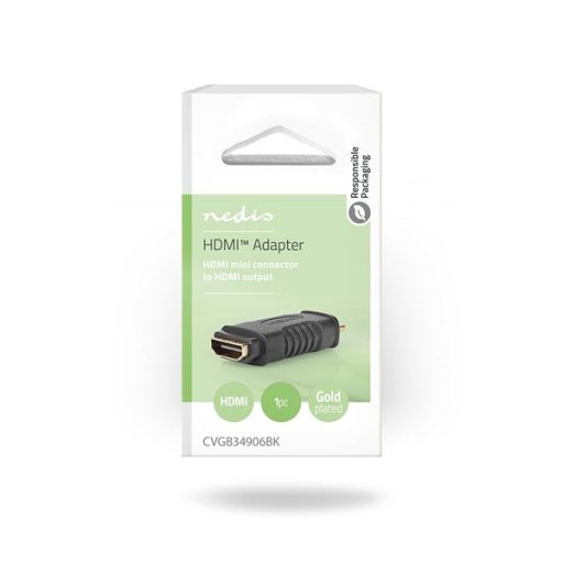 Nedis CVGB34906BK mini HDMI dugó - HDMI aljzat átalakító adapter