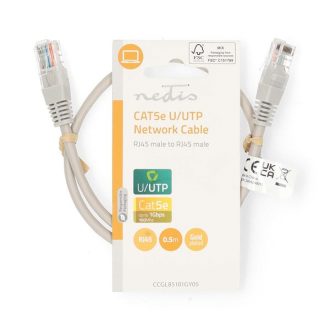   Nedis CCGL85101GY05 UTP Cat5e patch kábel, RJ45, 10/100/1000 Mbit/s, hossz 0,5m
