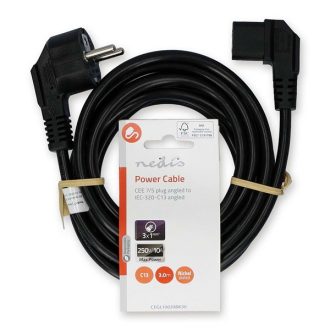  Nedis CEGL10020BK30 táp kábel IEC-320-C13, 3 x 1.00 mm, pipa csatlakozó, hossz 3m
