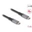 DELOCK kábel USB 40 Gbps Type-C male / male összekötő PD 3.1 240W E-Marker 1m szürke fém