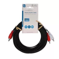  Nedis CAGL24200BK100 sztereo audio kábel, 2 X RCA dugó - 2 X RCA dugó, hossz 10m