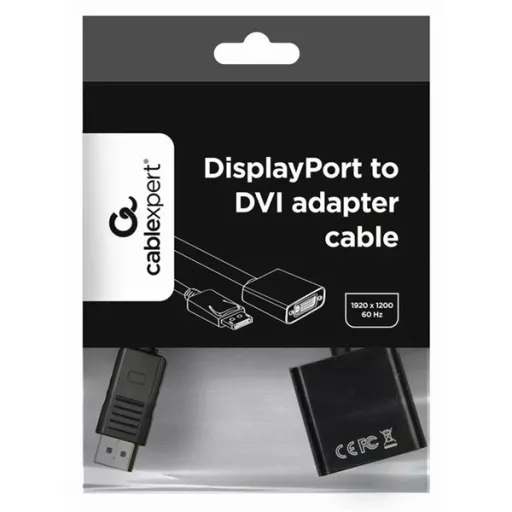 GEMBIRD Adapter DisplayPort 1.1a DP - VGA, 1080p@60Hz, M/F, 0,1m, fekete