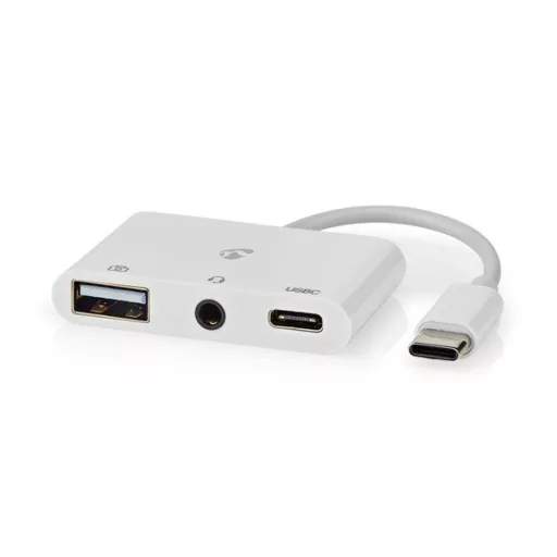 Nedis CCGB64790WT01 USB-C multiport, USB C - USB-A anya / USB- anya / 3,5 mm-es anya