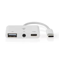   Nedis CCGB64790WT01 USB-C multiport, USB C - USB-A anya / USB- anya / 3,5 mm-es anya