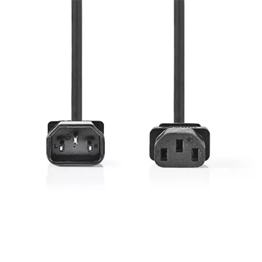 Nedis CEGL10500BK50 táp kábel IEC-320-C14 - IEC-320-C13, 3 x 1mm, hossz 5m