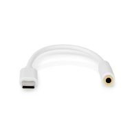   Nedis CCGB65950WT01 USB-C (USB C) dugó - 3,5 mm sztereo jack aljzat, aranyozott, 0,10m