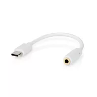   Nedis CCGB65950WT01 USB-C (USB C) dugó - 3,5 mm sztereo jack aljzat, aranyozott, 0,10m
