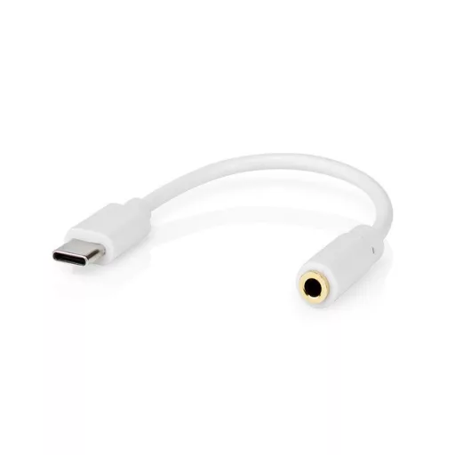 Nedis CCGB65950WT01 USB-C (USB C) dugó - 3,5 mm sztereo jack aljzat, aranyozott, 0,10m