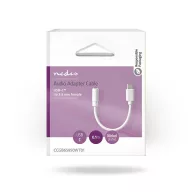   Nedis CCGB65950WT01 USB-C (USB C) dugó - 3,5 mm sztereo jack aljzat, aranyozott, 0,10m
