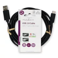   Nedis CCGL60600BK30 USB A - USB C (USB-C) kábel, USB2.0, 15W, hossz 3m