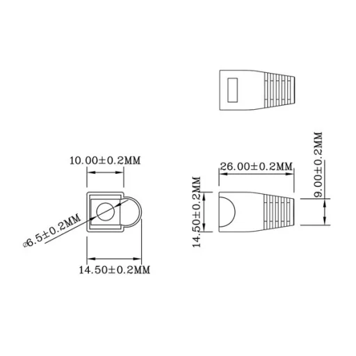 Nedis CCGB89900GY törésgátló UTP RJ45 csatlakozóhoz, szürke, 10db/csomag