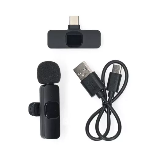 Nedis MICW110BK vezeték nélküli mikrofon, használható Notebook / Okostelefon / Tablet,  USB Type-C™