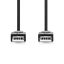 Nedis CCGL60000BK20 USB A apa - USB-A apa kábel, USB2.0, hossz: 2m