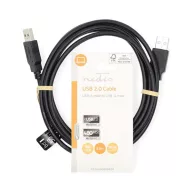   Nedis CCGL60000BK20 USB A apa - USB-A apa kábel, USB2.0, hossz: 2m