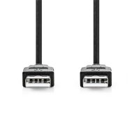   Nedis CCGL60000BK10 USB A apa - USB-A apa kábel, USB2.0, hossz: 1m