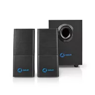   Nedis GSPR10021BK aktív gamer hangszóró 2.1, USB tápellátás, 3,5 mm jack, 30 W, Hangerőszabályozó