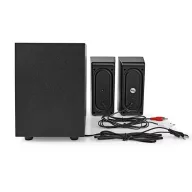   Nedis GSPR10021BK aktív gamer hangszóró 2.1, USB tápellátás, 3,5 mm jack, 30 W, Hangerőszabályozó
