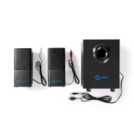   Nedis GSPR10021BK aktív gamer hangszóró 2.1, USB tápellátás, 3,5 mm jack, 30 W, Hangerőszabályozó