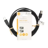   Nedis CCGL60101BK30 USB2.0, USB A - B kábel, 480Mbs, hossz 3m
