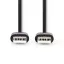 Nedis CCGL60001BK20 USB A apa - USB-A apa kábel, USB2.0, hossz: 2m
