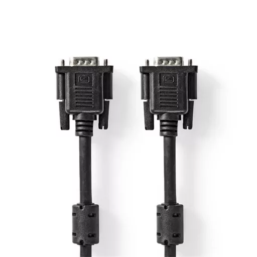 Nedis CCGL59000BK100, VGA kábel, VGA dugó - dugó, Maximális felbontás: 1280x768, hossz: 10m