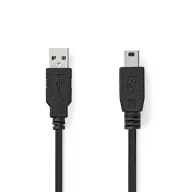   Nedis CCGL60300BK20 USB mini-B 5p (mini USB)kábel, USB 2.0  USB-A dugó  USB mini 5p dugó, 480 Mbps. 2m