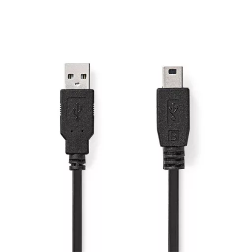 Nedis CCGL60300BK20 USB mini-B 5p (mini USB)kábel, USB 2.0  USB-A dugó  USB mini 5p dugó, 480 Mbps. 2m